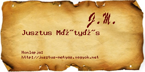 Jusztus Mátyás névjegykártya